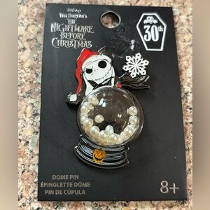 Disney Loungefly NBC Jack Skellington Snow Globe Pin Nightmare Before Christmas